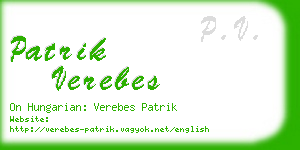 patrik verebes business card